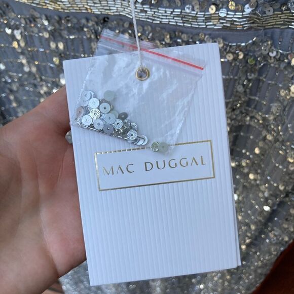 Mac Duggal Beaded Sleeveless Tea Length Sheath Dress size 12 NWT - Picture 9 of 11